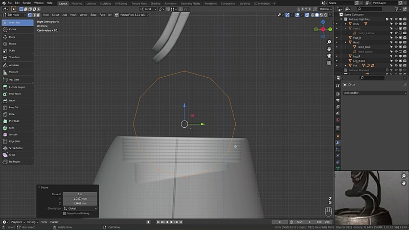 Modeling the Right Leg