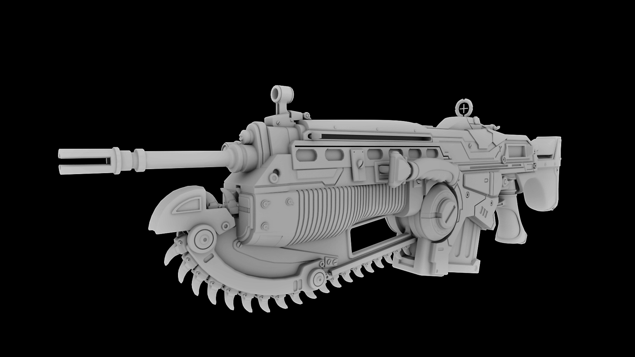 Gears of War Lancer (that chainsawkickassweapon you are thinking